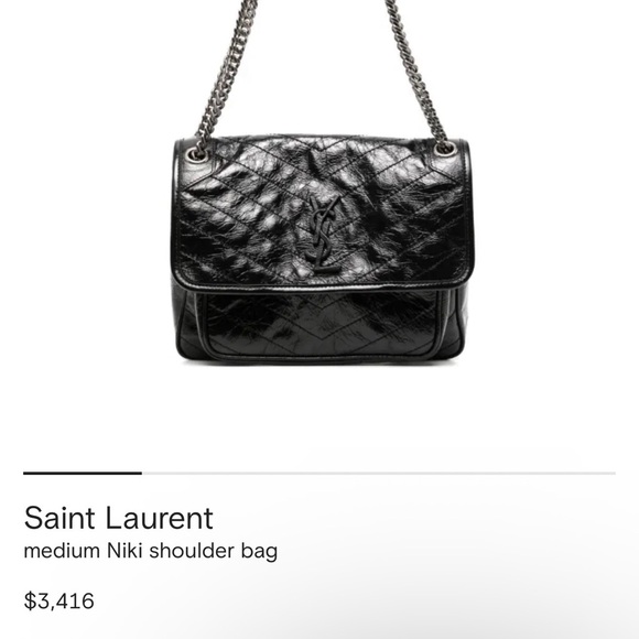 Saint Laurent RARE Burgundy Niki Medium Leather Bag with Gold Tone Hardware - Picture 3 of 17